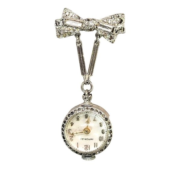 Stunning womens Swiss Imperial 17 jewel self-winding Ball brooch Pin Vintage main image 7